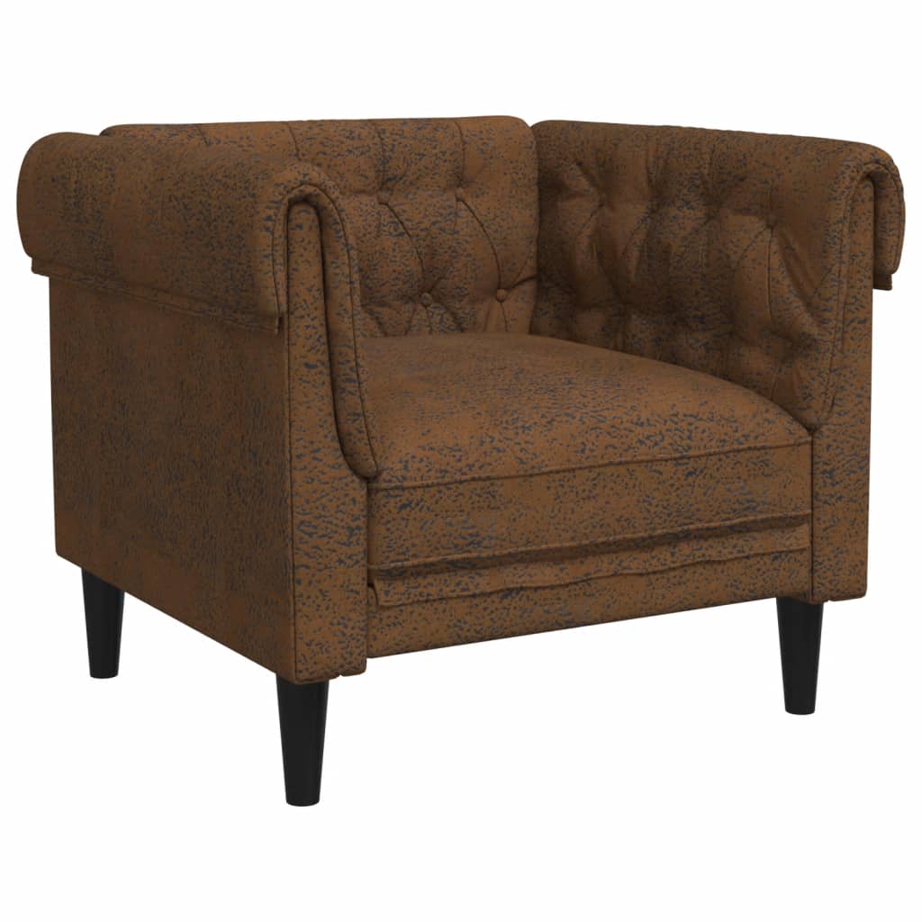 Fauteuil Chesterfield marron tissu Canapés vidaXL