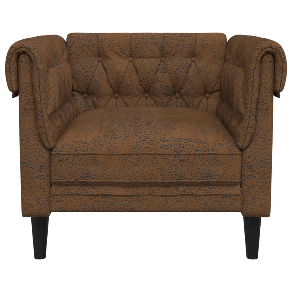 Fauteuil Chesterfield marron tissu Canapés vidaXL