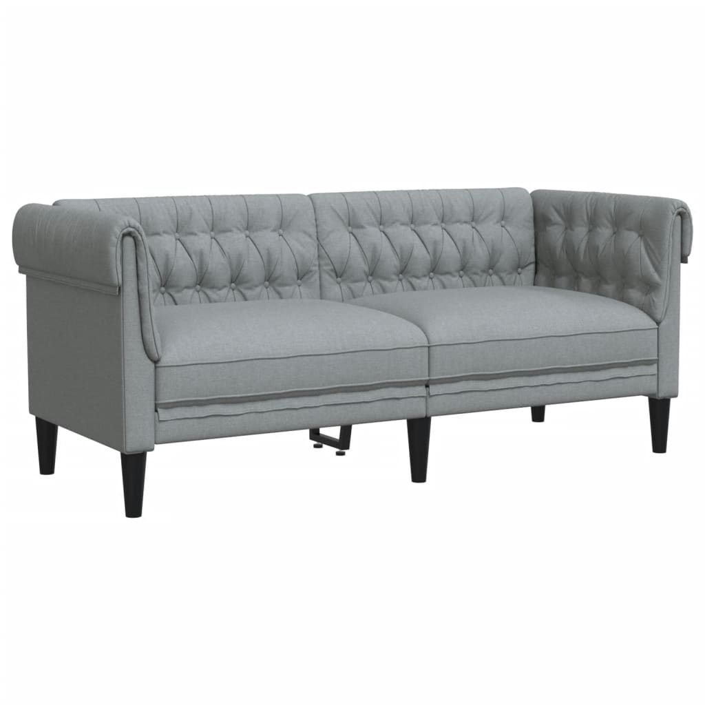 Canapé Chesterfield 2 places gris clair tissu Canapés vidaXL   