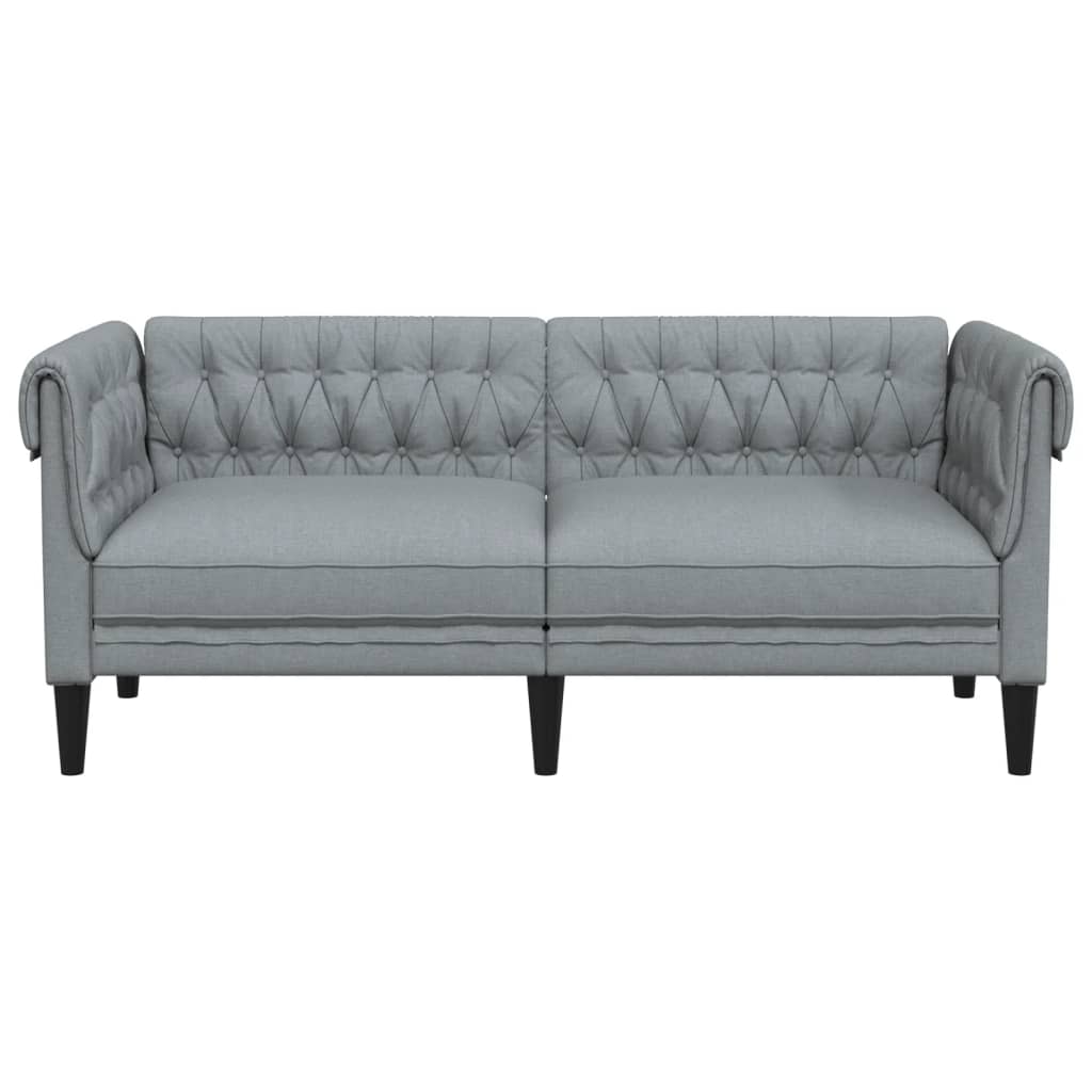 Canapé Chesterfield 2 places gris clair tissu Canapés vidaXL   