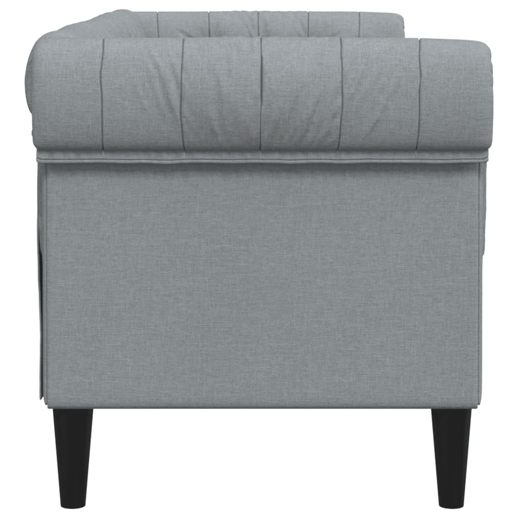 Canapé Chesterfield 2 places gris clair tissu Canapés vidaXL   