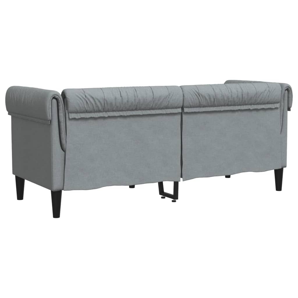 Canapé Chesterfield 2 places gris clair tissu Canapés vidaXL   