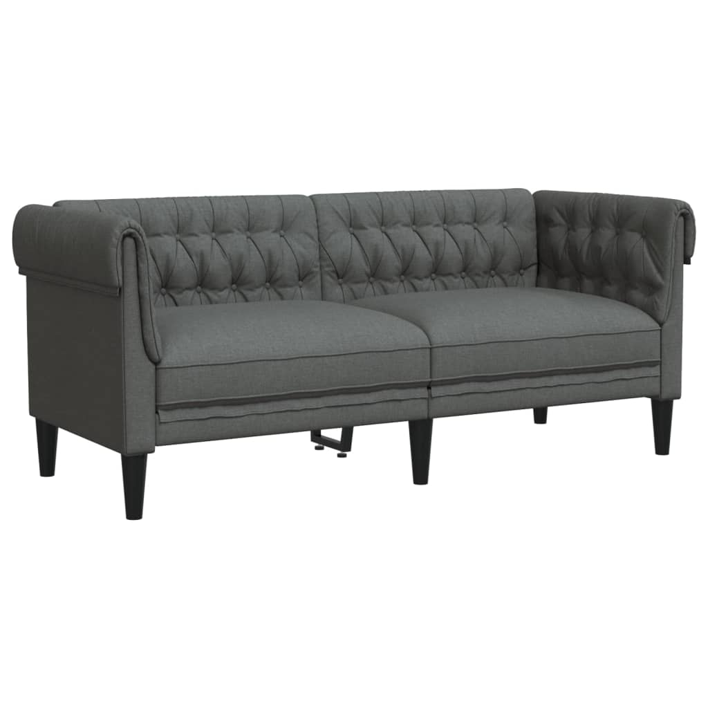 Canapé Chesterfield 2 places gris foncé tissu Canapés vidaXL   