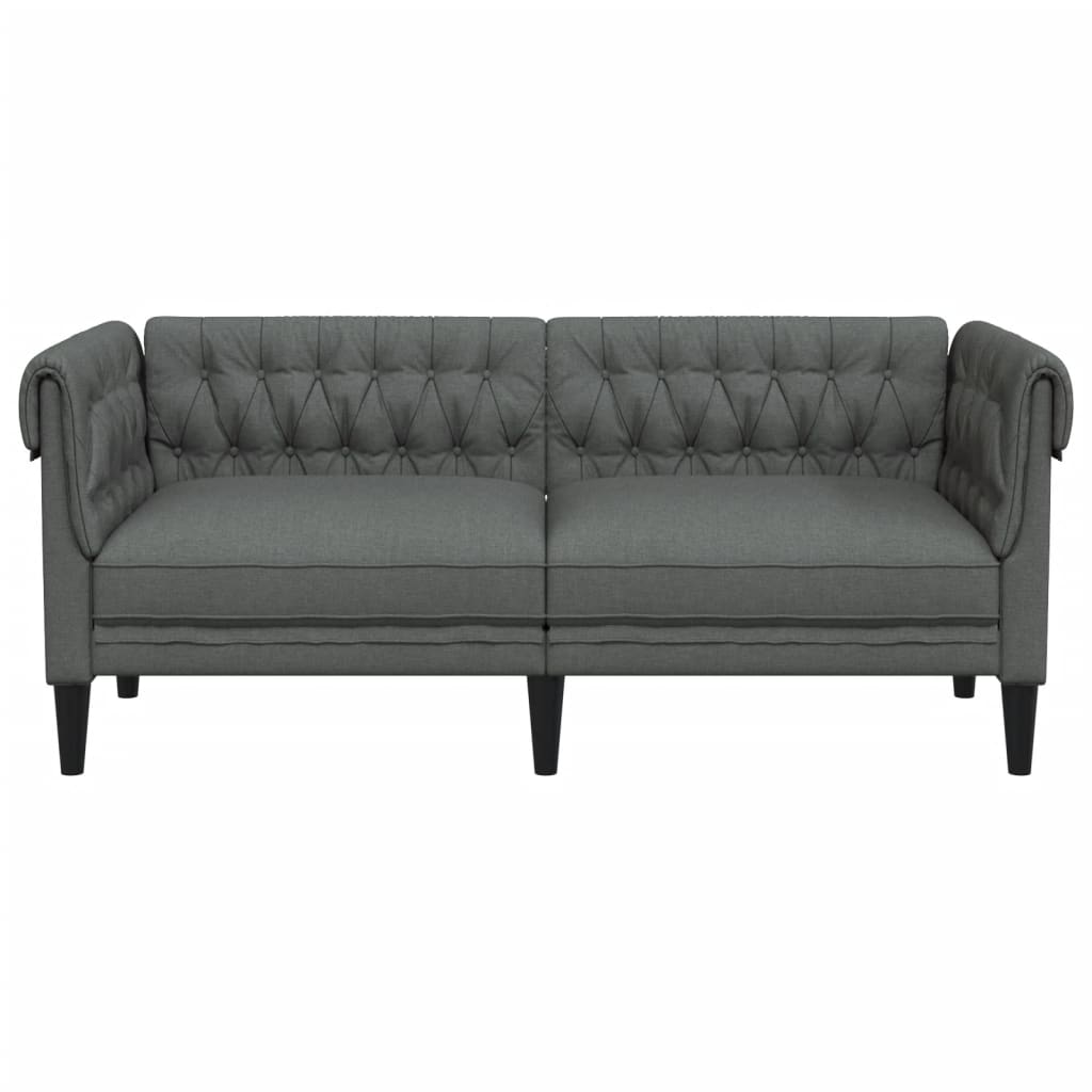 Canapé Chesterfield 2 places gris foncé tissu Canapés vidaXL   