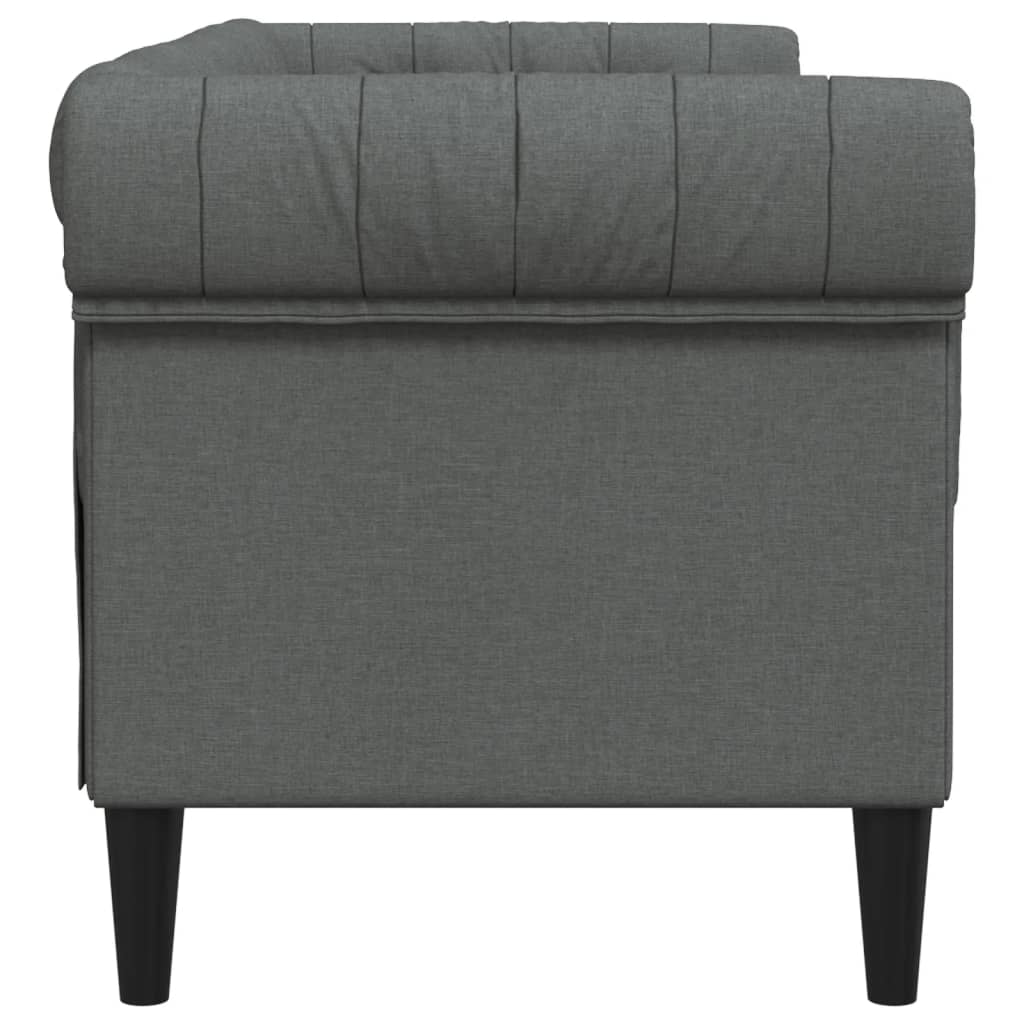 Canapé Chesterfield 2 places gris foncé tissu Canapés vidaXL   