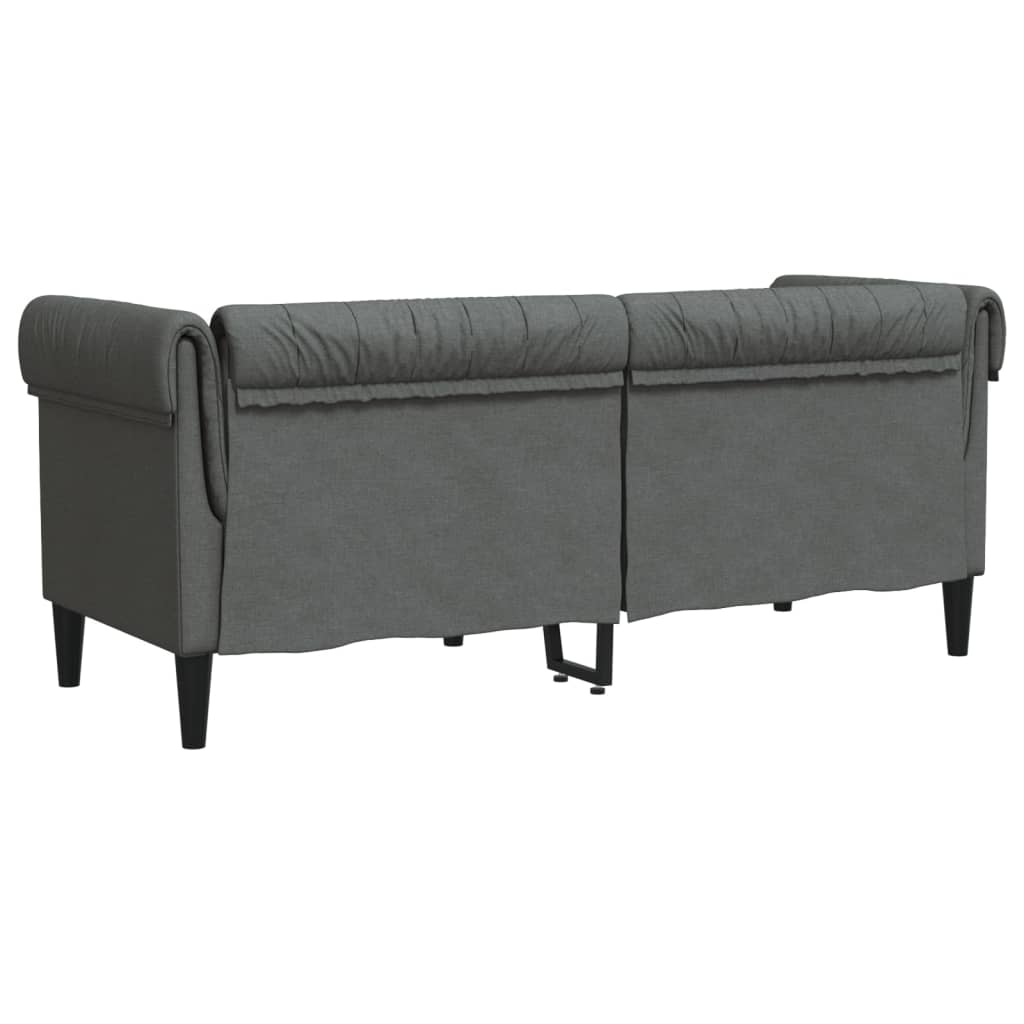 Canapé Chesterfield 2 places gris foncé tissu Canapés vidaXL   