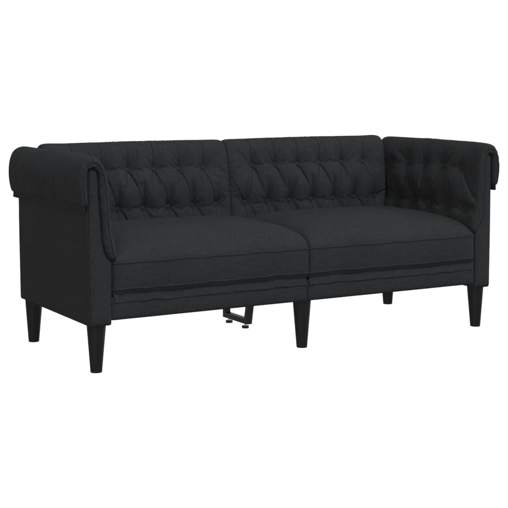 Canapé Chesterfield 2 places noir tissu Canapés vidaXL   