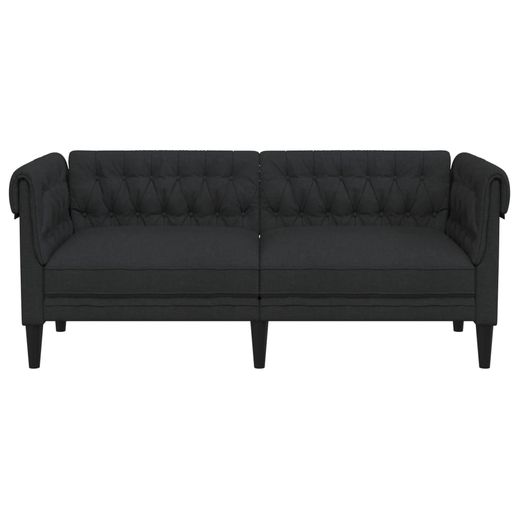 Canapé Chesterfield 2 places noir tissu Canapés vidaXL   