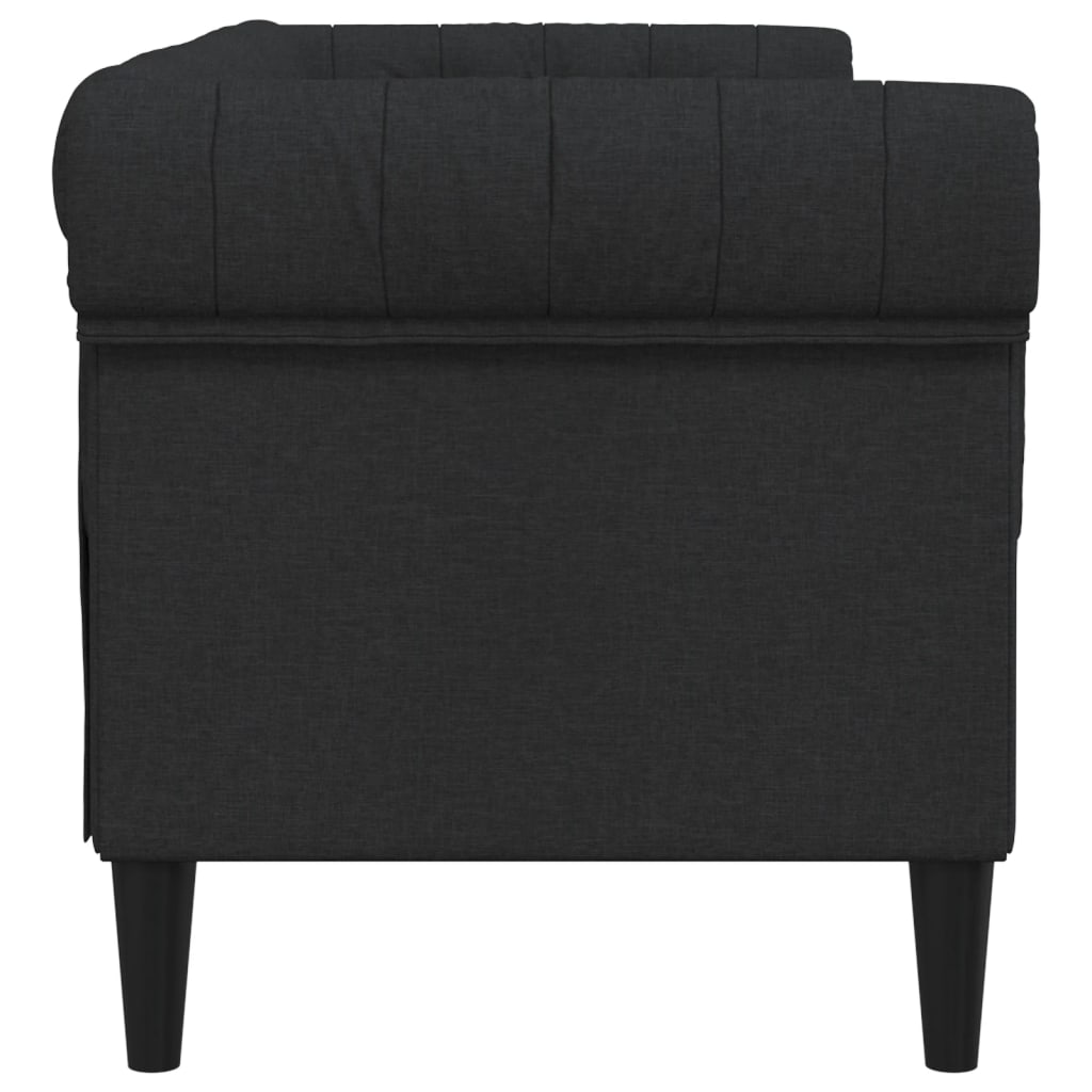 Canapé Chesterfield 2 places noir tissu Canapés vidaXL   