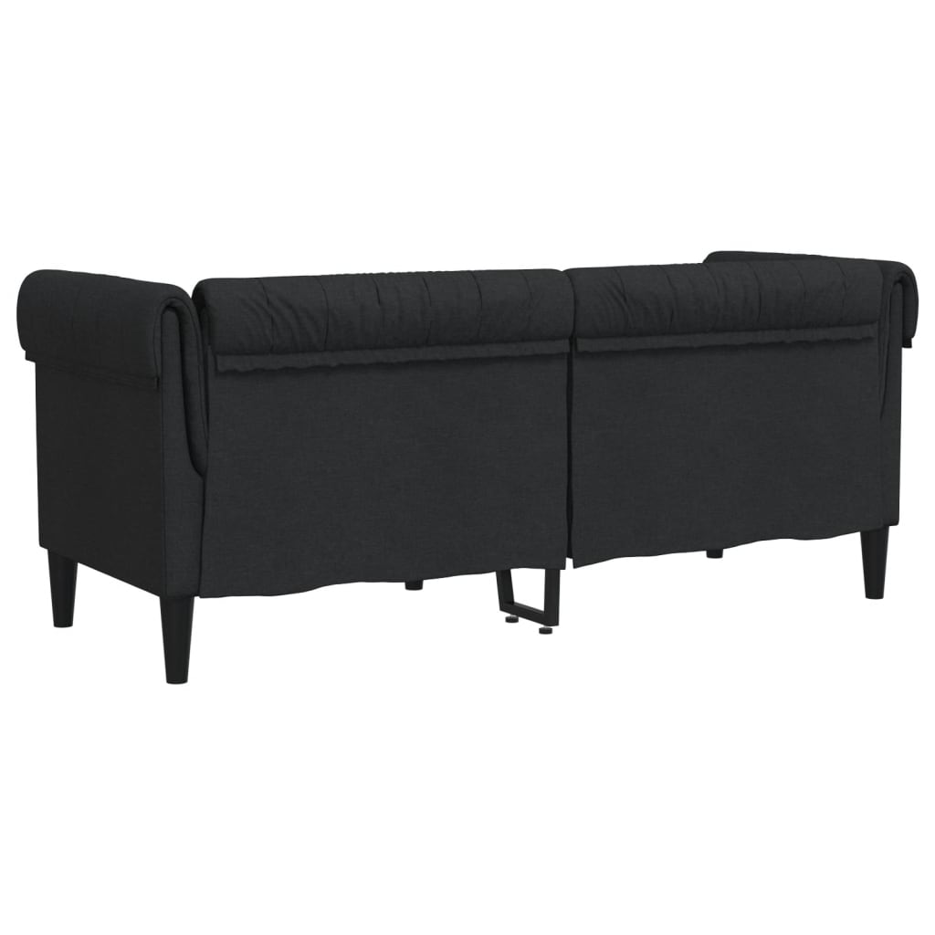 Canapé Chesterfield 2 places noir tissu Canapés vidaXL   