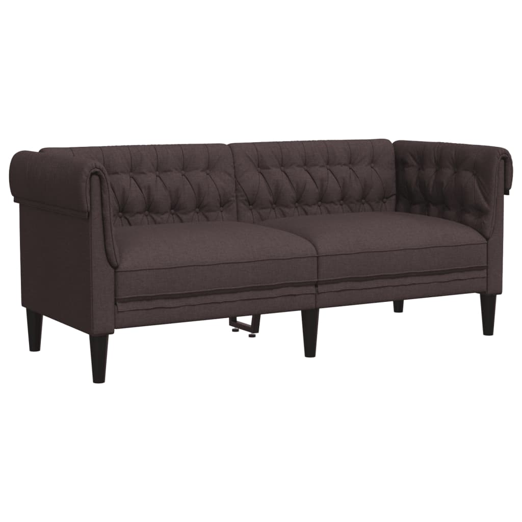 Canapé Chesterfield 2 places marron foncé tissu Canapés vidaXL