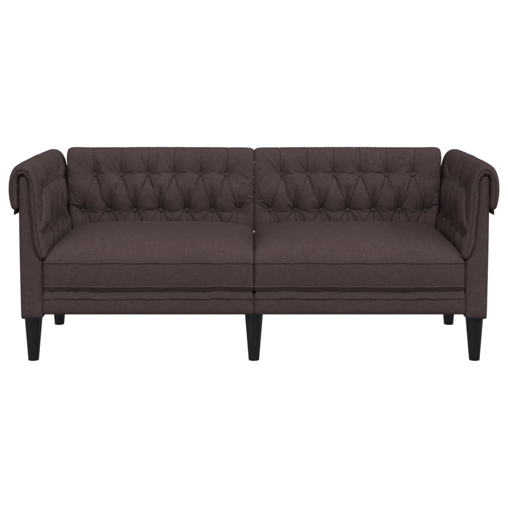 Canapé Chesterfield 2 places marron foncé tissu Canapés vidaXL