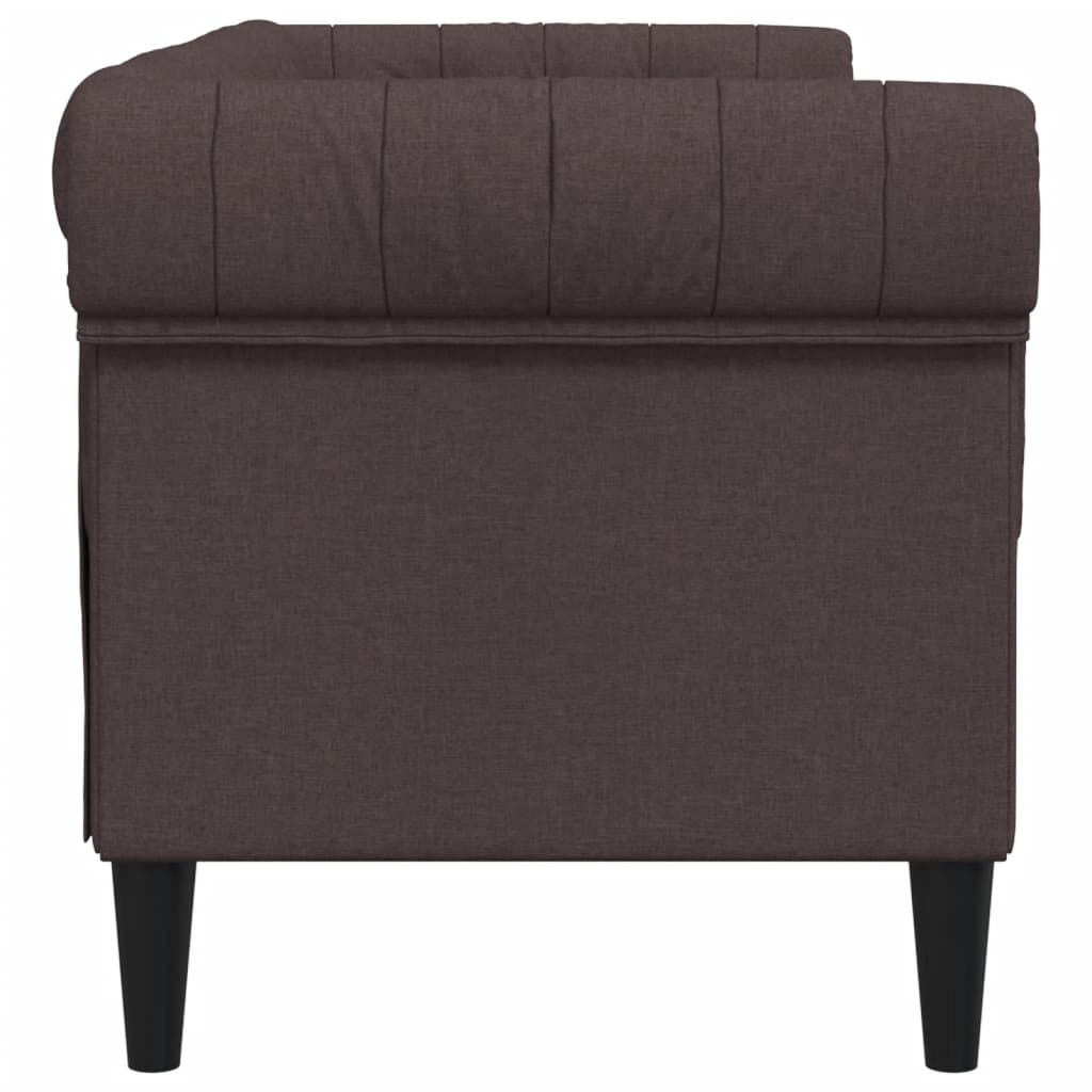 Canapé Chesterfield 2 places marron foncé tissu Canapés vidaXL