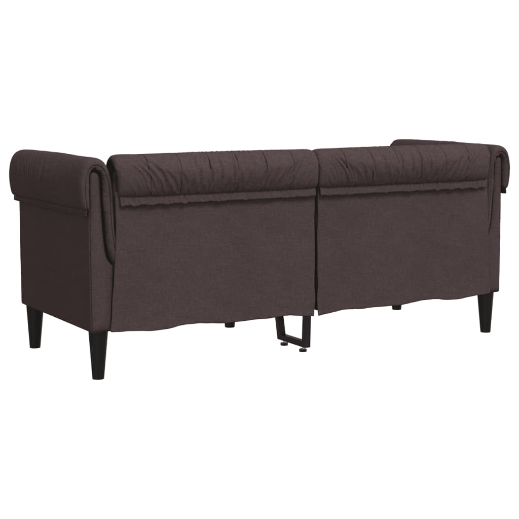 Canapé Chesterfield 2 places marron foncé tissu Canapés vidaXL