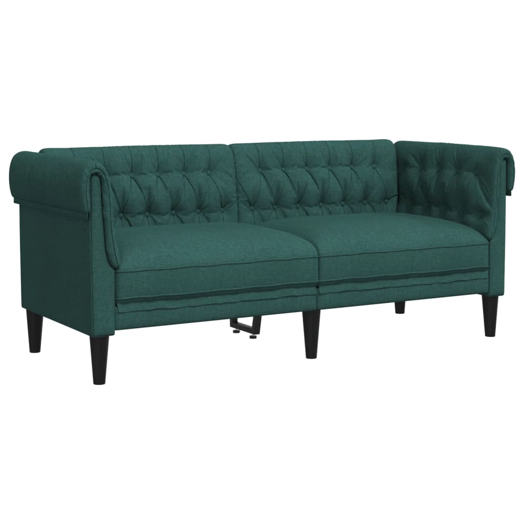 Canapé Chesterfield 2 places vert foncé tissu Canapés vidaXL