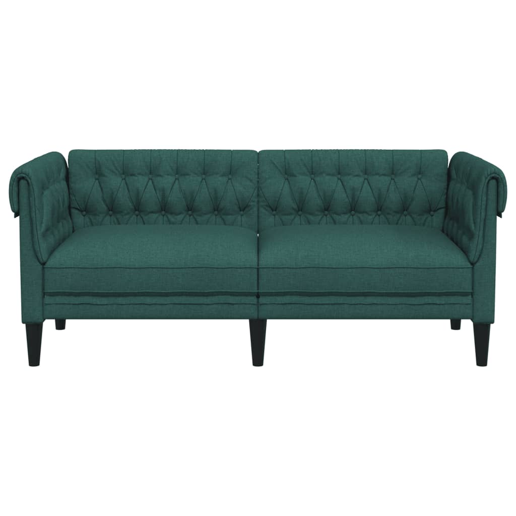 Canapé Chesterfield 2 places vert foncé tissu Canapés vidaXL