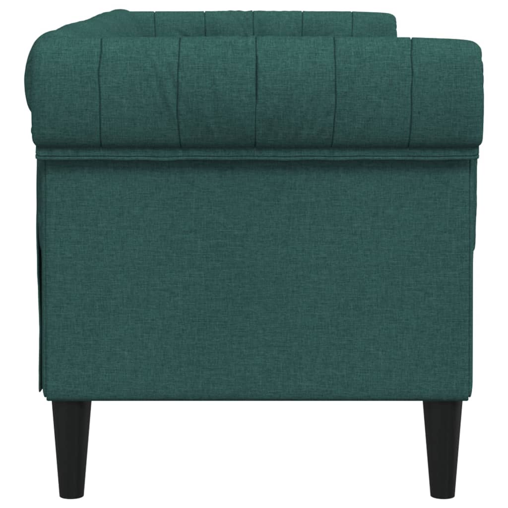 Canapé Chesterfield 2 places vert foncé tissu Canapés vidaXL