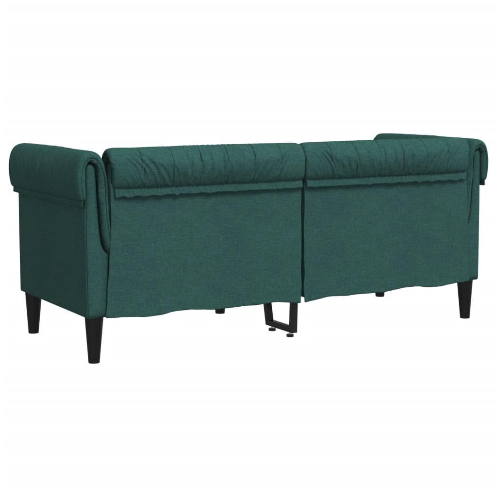 Canapé Chesterfield 2 places vert foncé tissu Canapés vidaXL