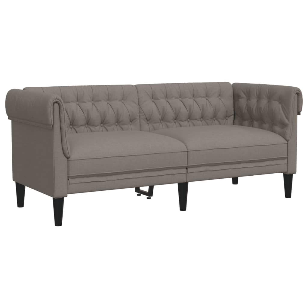 Canapé Chesterfield 2 places taupe tissu Canapés vidaXL   