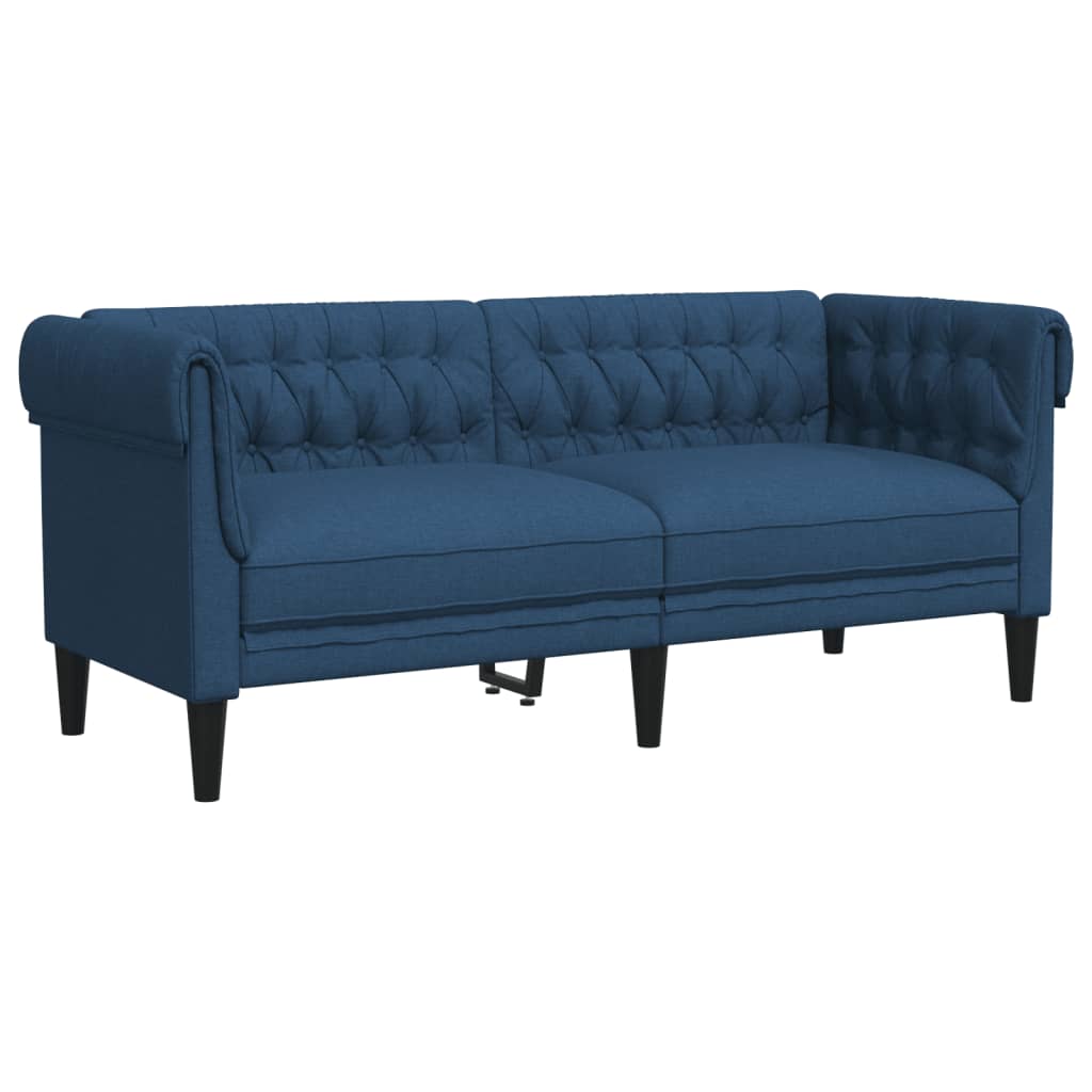 Canapé Chesterfield 2 places bleu tissu Canapés vidaXL