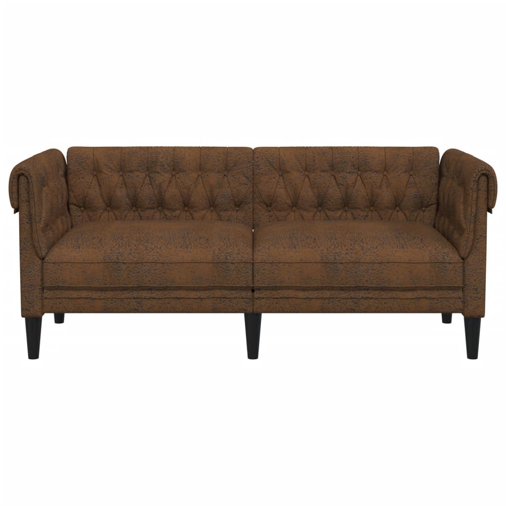 Canapé Chesterfield 2 places marron tissu Canapés vidaXL