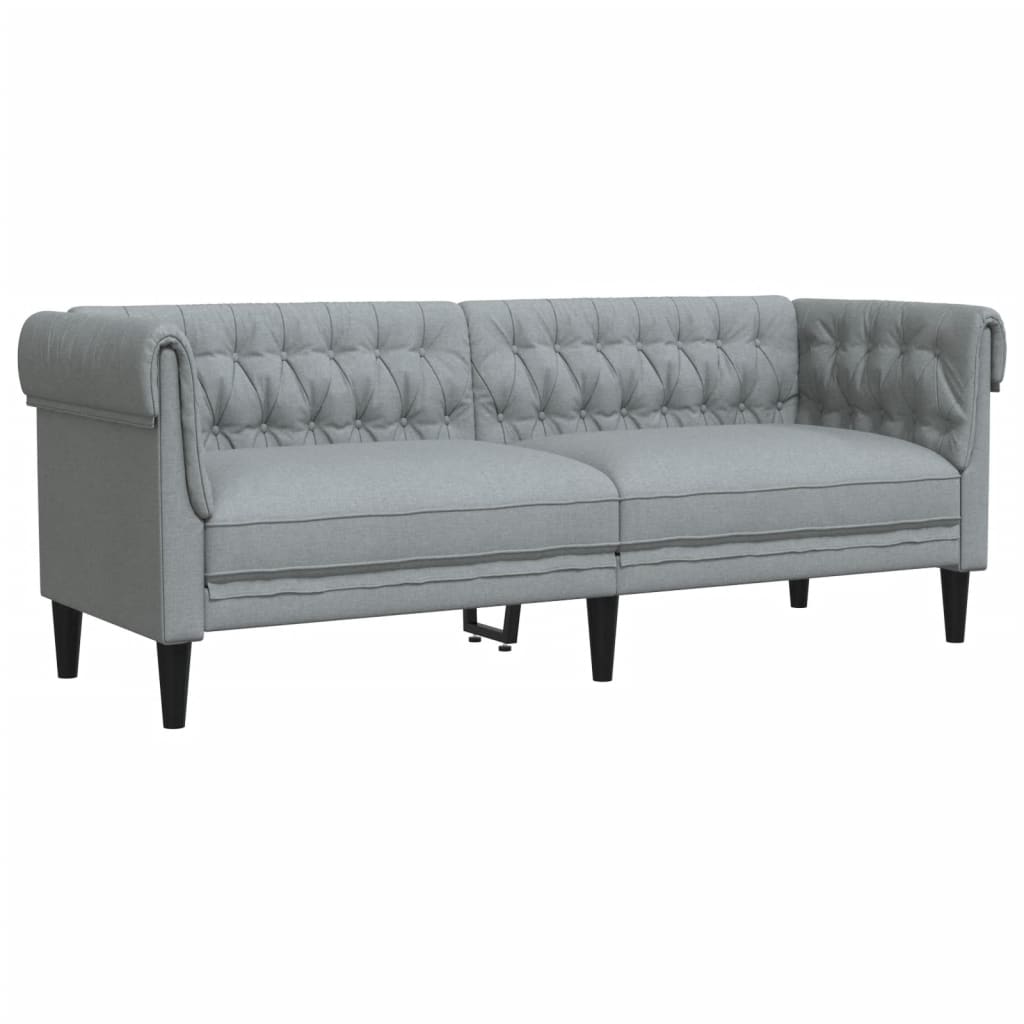 Canapé Chesterfield 3 places gris clair tissu Canapés vidaXL