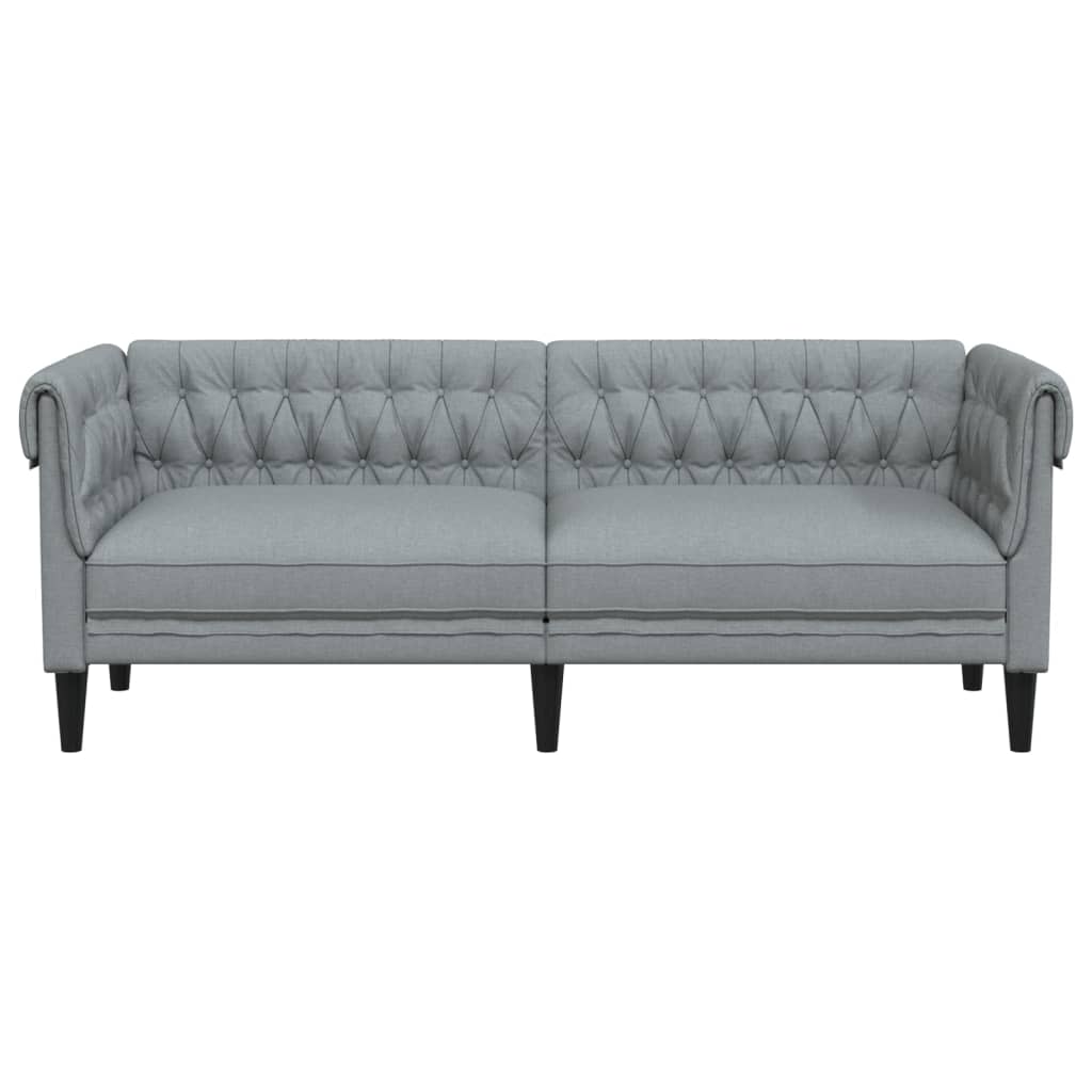 Canapé Chesterfield 3 places gris clair tissu Canapés vidaXL