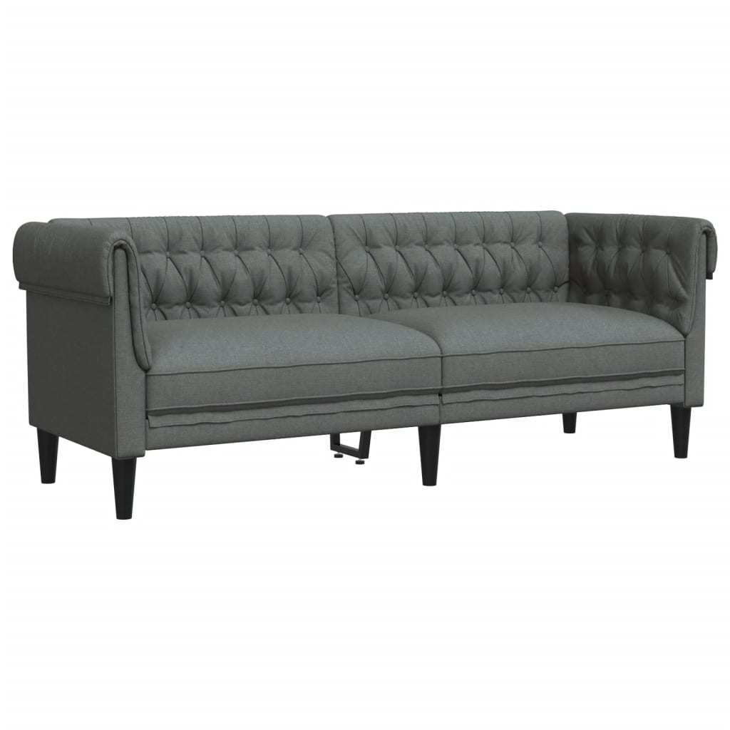 Canapé Chesterfield 3 places gris foncé tissu Canapés vidaXL