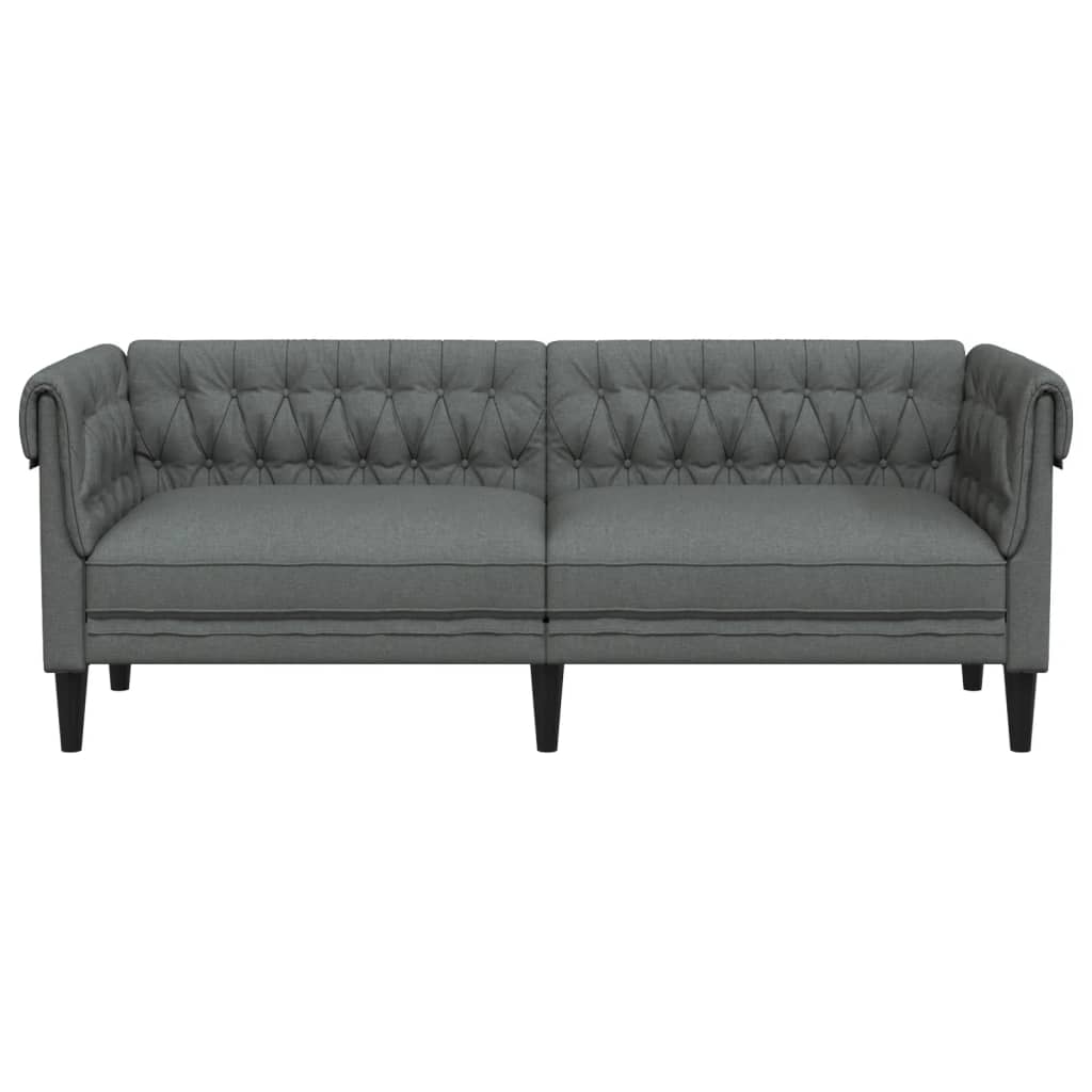 Canapé Chesterfield 3 places gris foncé tissu Canapés vidaXL