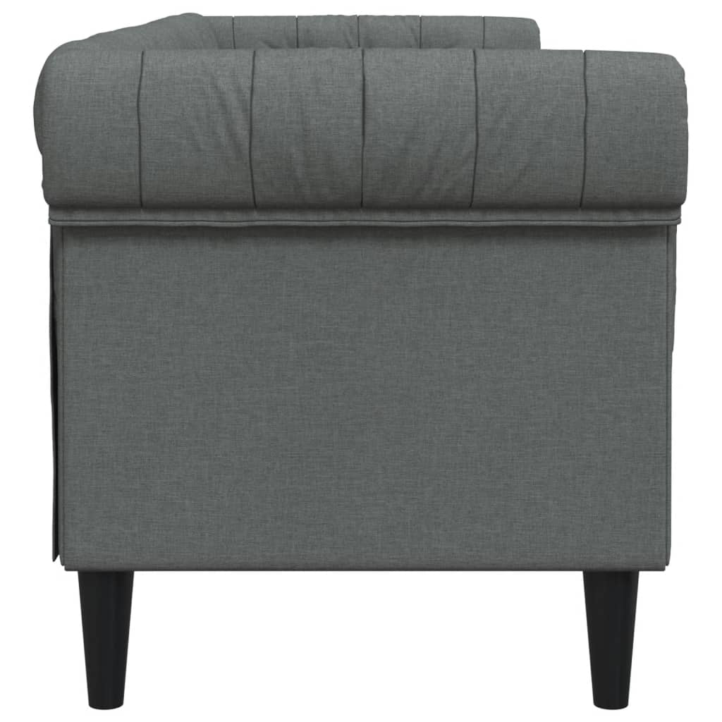 Canapé Chesterfield 3 places gris foncé tissu Canapés vidaXL