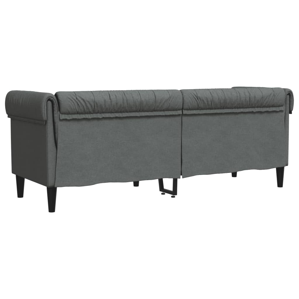 Canapé Chesterfield 3 places gris foncé tissu Canapés vidaXL