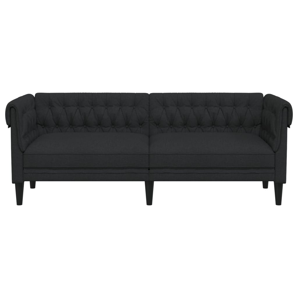 Canapé Chesterfield 3 places noir tissu Canapés vidaXL