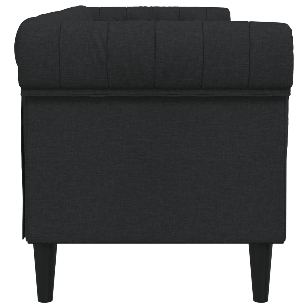 Canapé Chesterfield 3 places noir tissu Canapés vidaXL