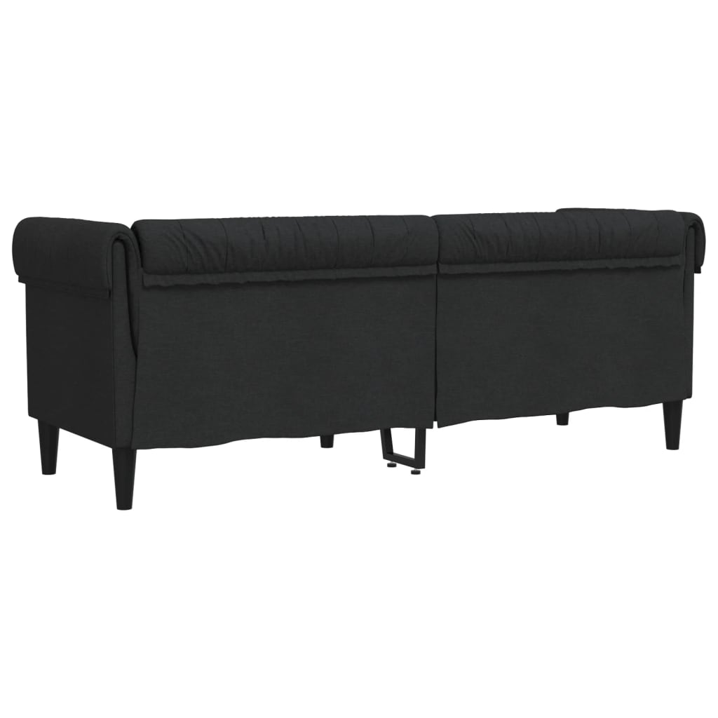 Canapé Chesterfield 3 places noir tissu Canapés vidaXL