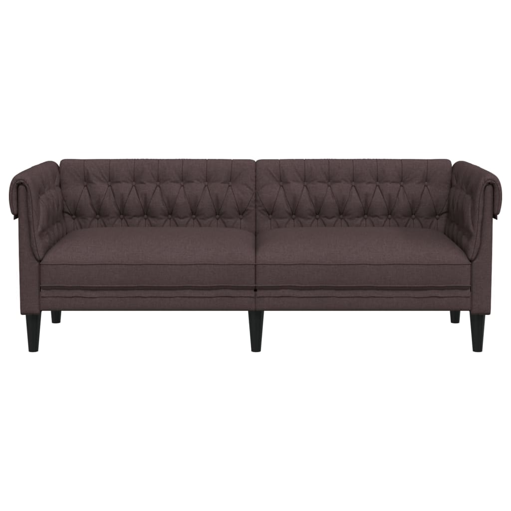 Canapé Chesterfield 3 places marron foncé tissu Canapés vidaXL