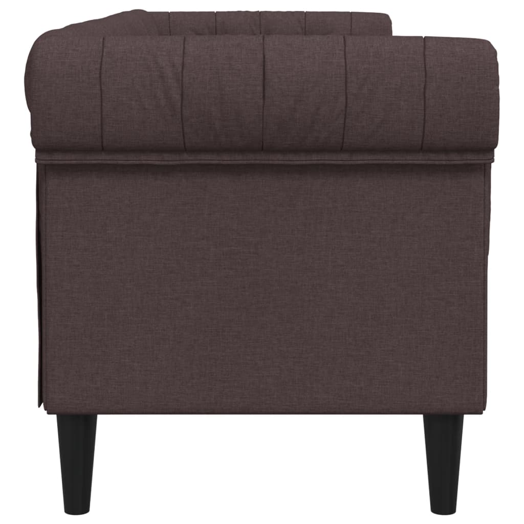 Canapé Chesterfield 3 places marron foncé tissu Canapés vidaXL