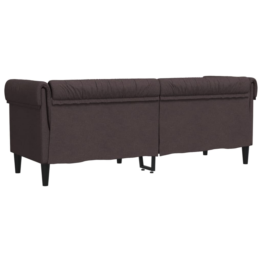 Canapé Chesterfield 3 places marron foncé tissu Canapés vidaXL