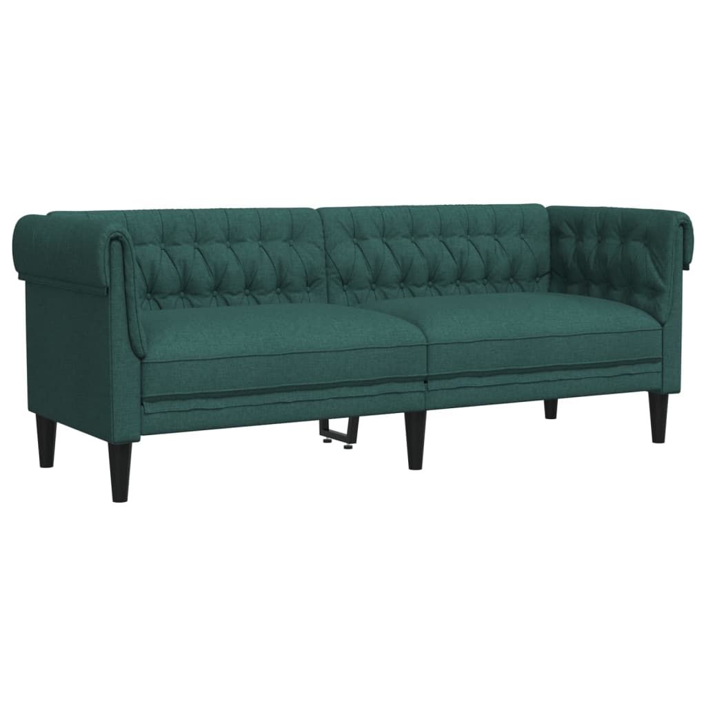 Canapé Chesterfield 3 places vert foncé tissu Canapés vidaXL