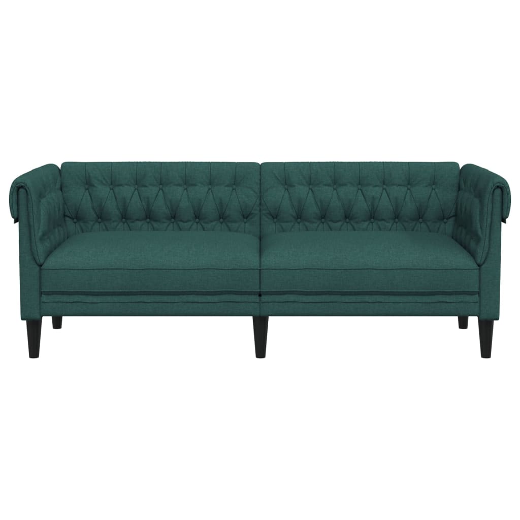 Canapé Chesterfield 3 places vert foncé tissu Canapés vidaXL