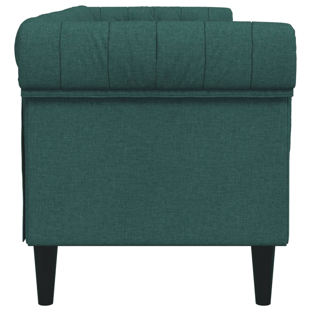 Canapé Chesterfield 3 places vert foncé tissu Canapés vidaXL