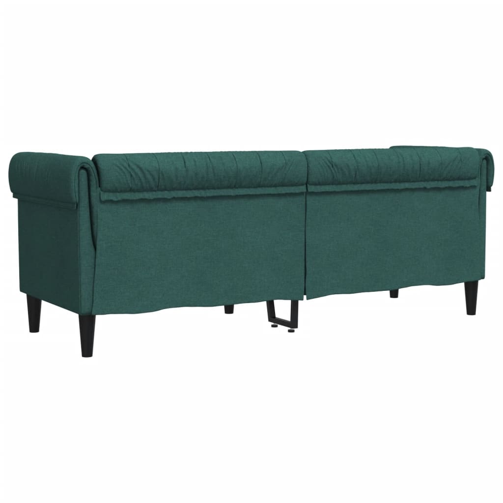 Canapé Chesterfield 3 places vert foncé tissu Canapés vidaXL