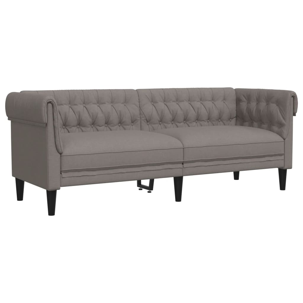 Canapé Chesterfield 3 places taupe tissu Canapés vidaXL