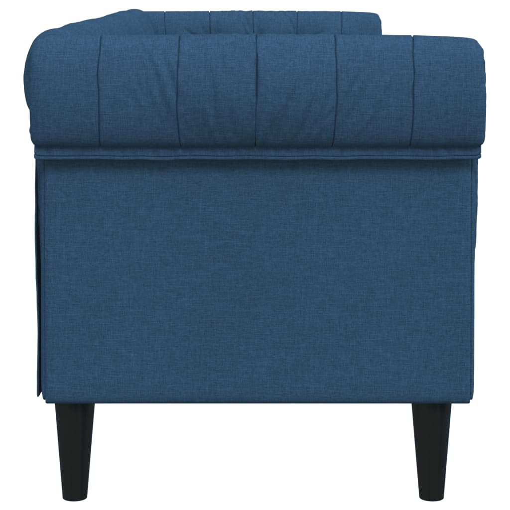 Canapé Chesterfield 3 places bleu tissu Canapés vidaXL