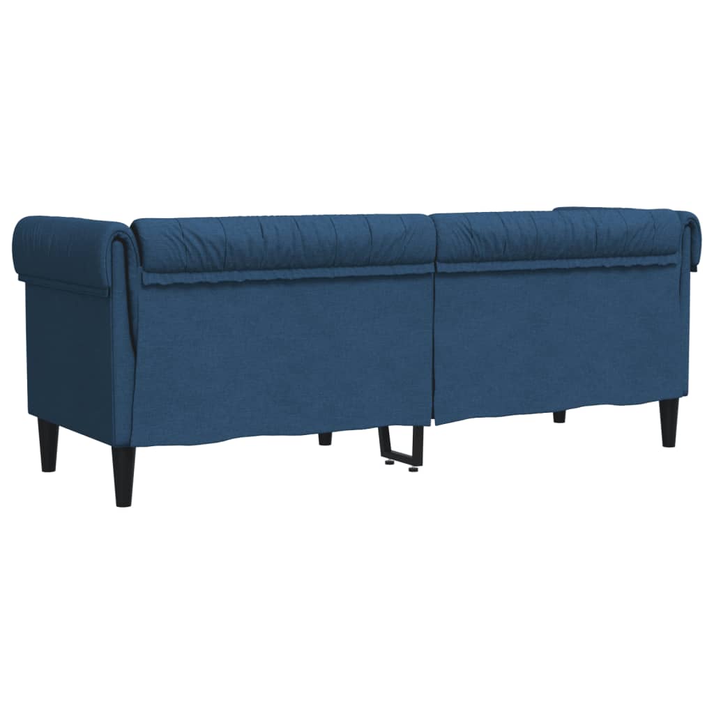 Canapé Chesterfield 3 places bleu tissu Canapés vidaXL