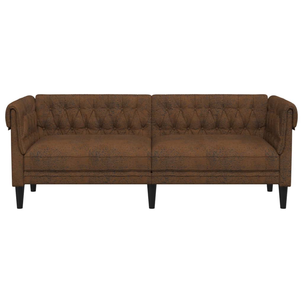 Canapé Chesterfield 3 places marron tissu Canapés vidaXL