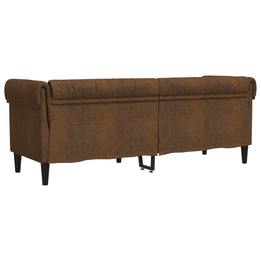 Canapé Chesterfield 3 places marron tissu Canapés vidaXL