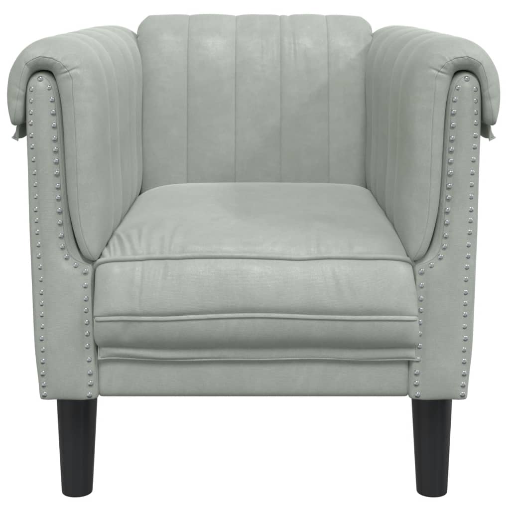 Fauteuil gris clair Velours Canapés vidaXL   