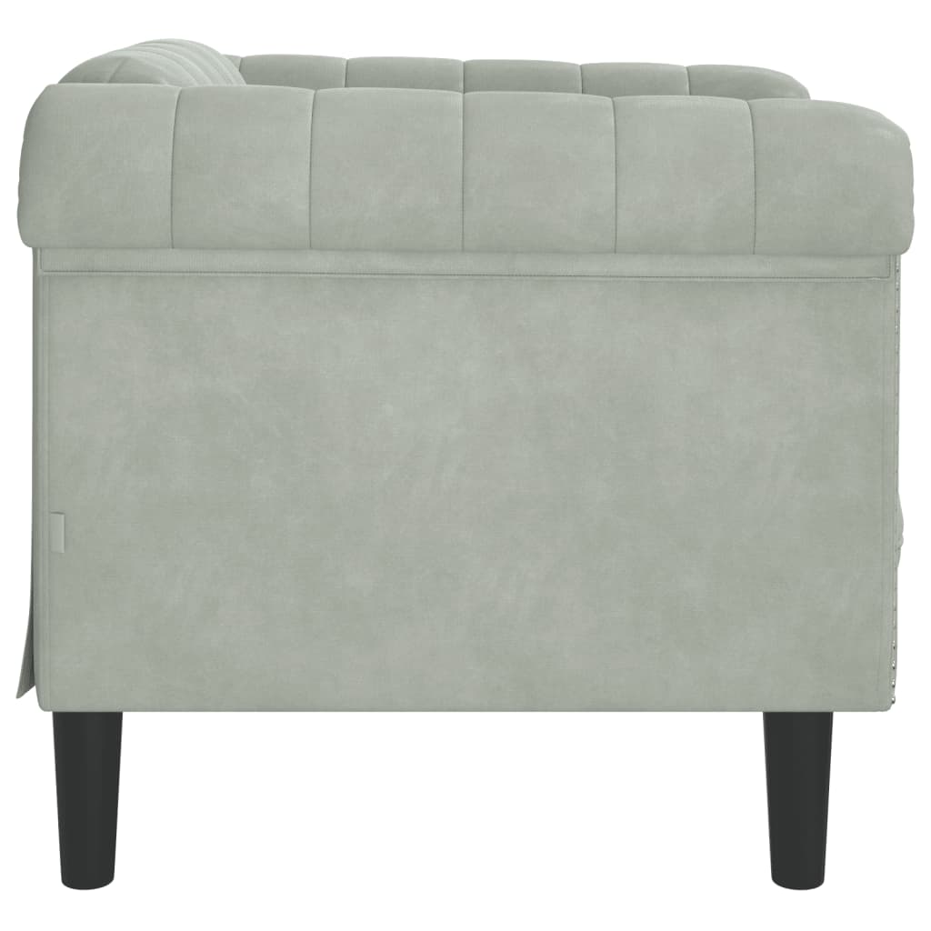 Fauteuil gris clair Velours Canapés vidaXL   