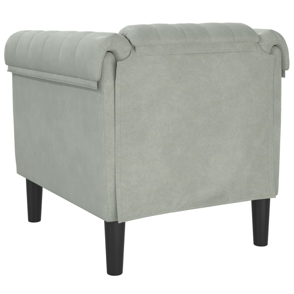 Fauteuil gris clair Velours Canapés vidaXL   