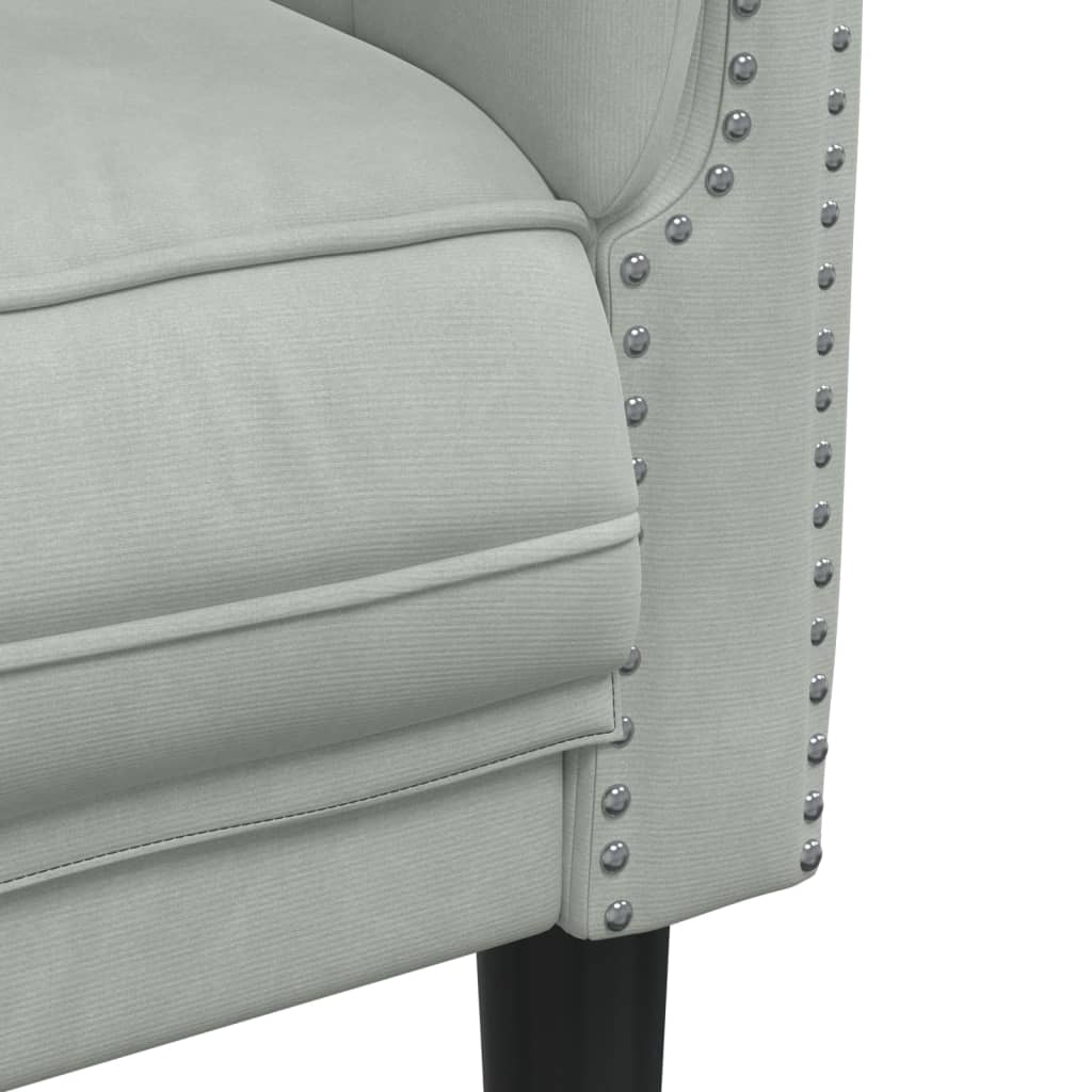 Fauteuil gris clair Velours Canapés vidaXL   